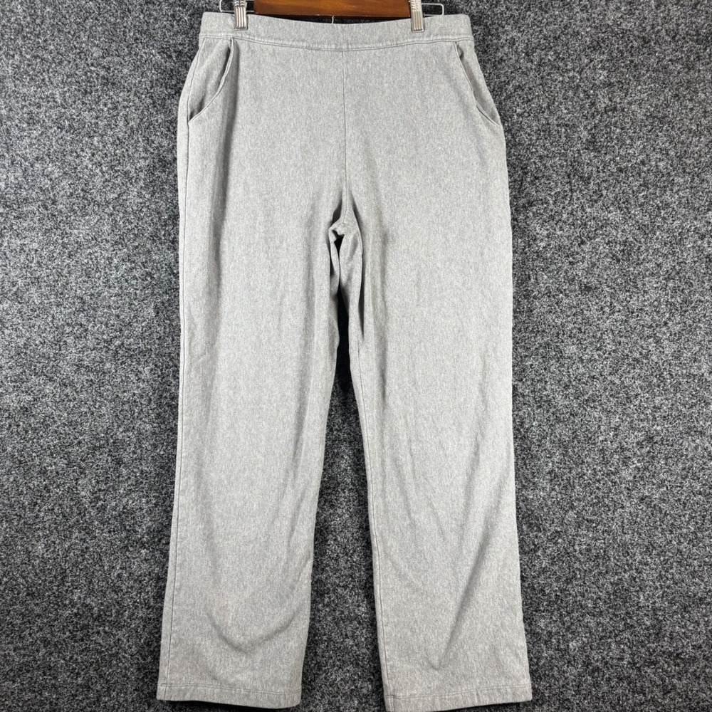 LL Bean Perfect Fit Pants Gray Heather Straight Leg Cotton Lycra 502776 Mens L
